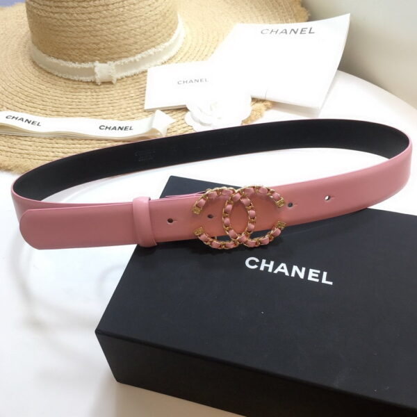 1:1 Replica Chanel Belt With Double C Buckle Pink with Gold mix Pink Hardware Women Belt