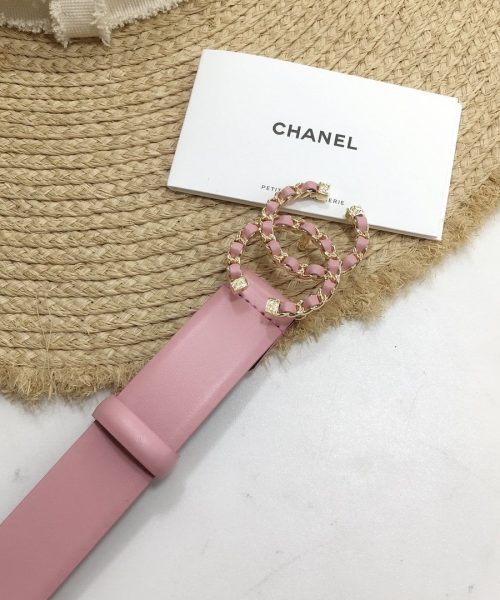 1:1 Replica Chanel Belt With Double C Buckle Pink with Gold mix Pink Hardware Women Belt