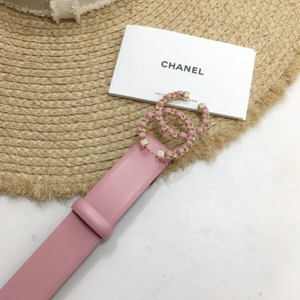 1:1 Replica Chanel Belt With Double C Buckle Pink with Gold mix Pink Hardware Women Belt