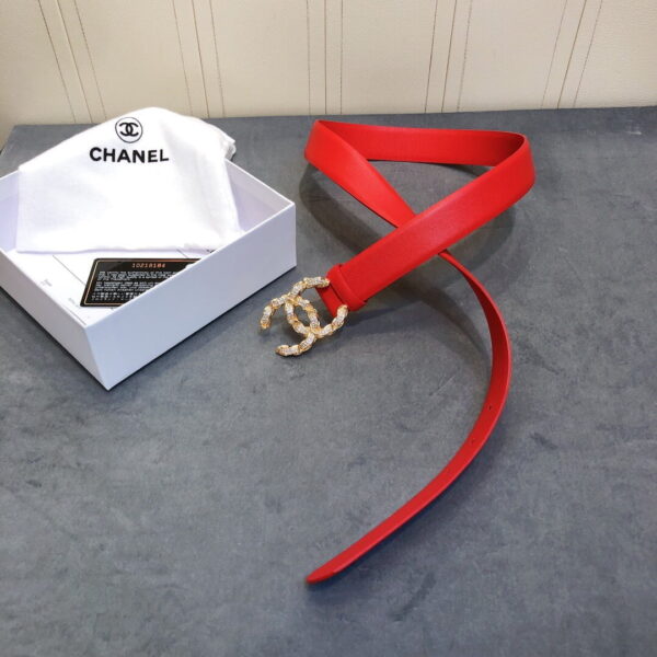 1:1 Replica Chanel Belt With Double C Buckle Red Women Belt