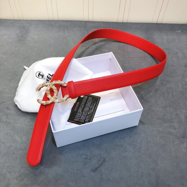 1:1 Replica Chanel Belt With Double C Buckle Red Women Belt
