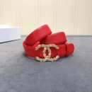 1:1 Replica Chanel Belt With Double C Buckle Red Women Belt