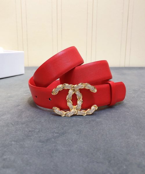 1:1 Replica Chanel Belt With Double C Buckle Red Women Belt