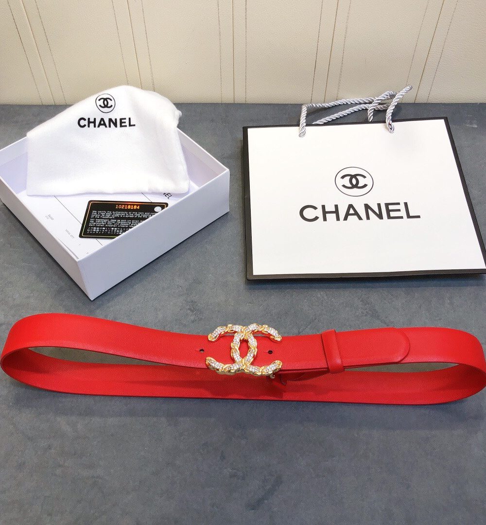 1:1 Replica Chanel Belt With Double C Buckle Red Women Belt