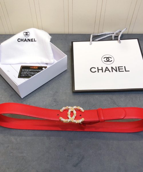 1:1 Replica Chanel Belt With Double C Buckle Red Women Belt