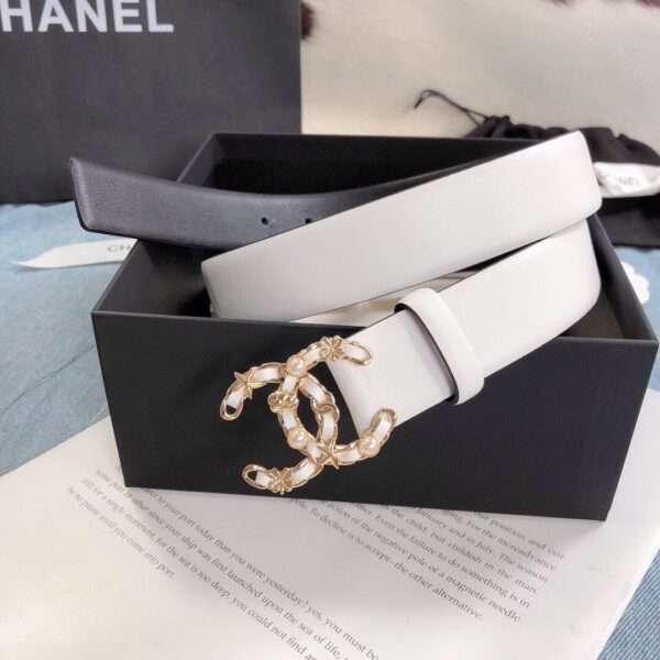 1:1 Replica Chanel Belt With Double C Buckle White Gold Toned Hardware Women Belt