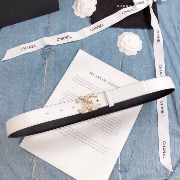 1:1 Replica Chanel Belt With Double C Buckle White Gold Toned Hardware Women Belt