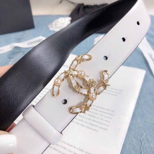 1:1 Replica Chanel Belt With Double C Buckle White Gold Toned Hardware Women Belt