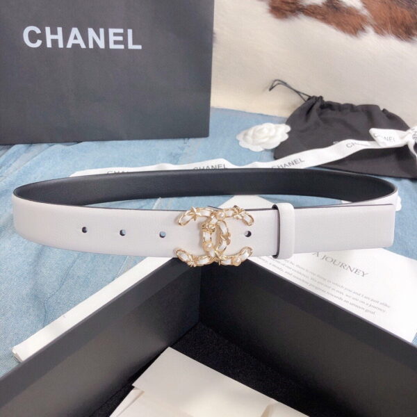 1:1 Replica Chanel Belt With Double C Buckle White Gold Toned Hardware Women Belt