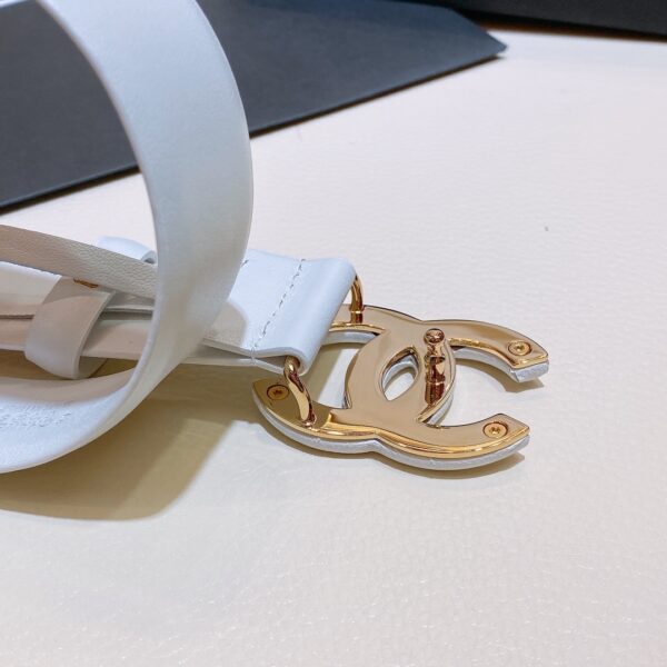 1:1 Replica Chanel Belt With Double C Buckle White White-Toned Hardware Women Belt