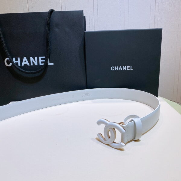 1:1 Replica Chanel Belt With Double C Buckle White White-Toned Hardware Women Belt