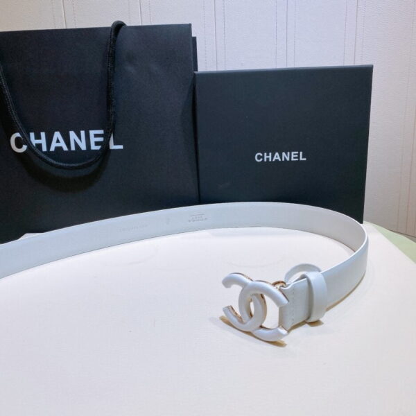 1:1 Replica Chanel Belt With Double C Buckle White White-Toned Hardware Women Belt