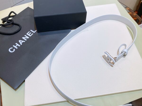 1:1 Replica Chanel Belt With Double C Buckle White White-Toned Hardware Women Belt