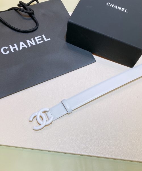 1:1 Replica Chanel Belt With Double C Buckle White White-Toned Hardware Women Belt