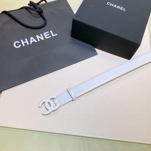 1:1 Replica Chanel Belt With Double C Buckle White White-Toned Hardware Women Belt