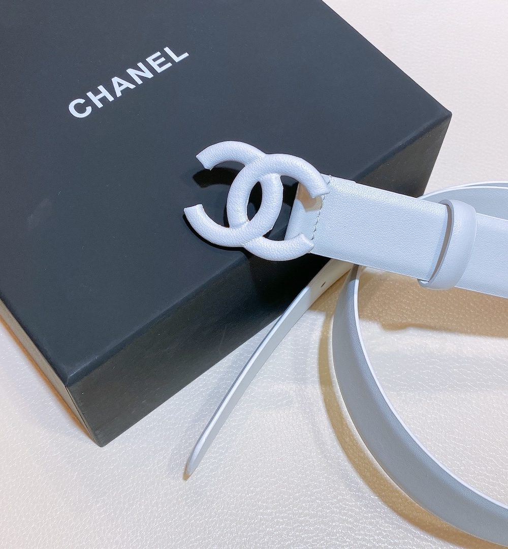 1:1 Replica Chanel Belt With Double C Buckle White White-Toned Hardware Women Belt