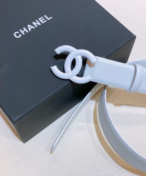 1:1 Replica Chanel Belt With Double C Buckle White White-Toned Hardware Women Belt
