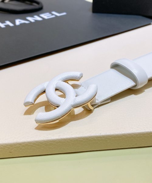 1:1 Replica Chanel Belt With Double C Buckle White White-Toned Hardware Women Belt