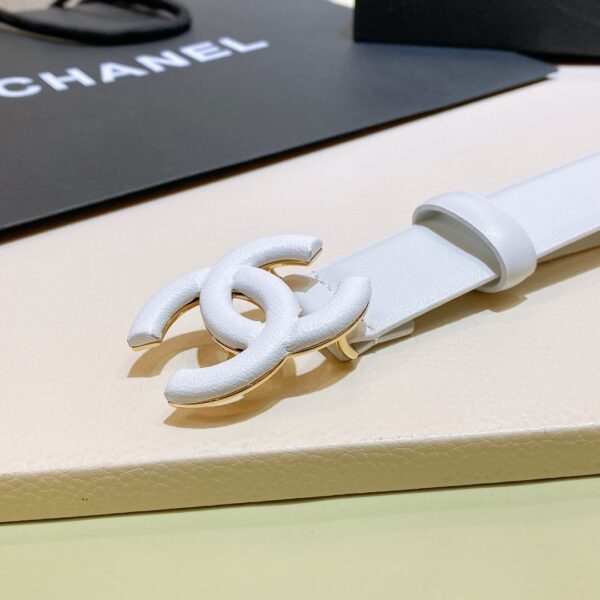 1:1 Replica Chanel Belt With Double C Buckle White White-Toned Hardware Women Belt