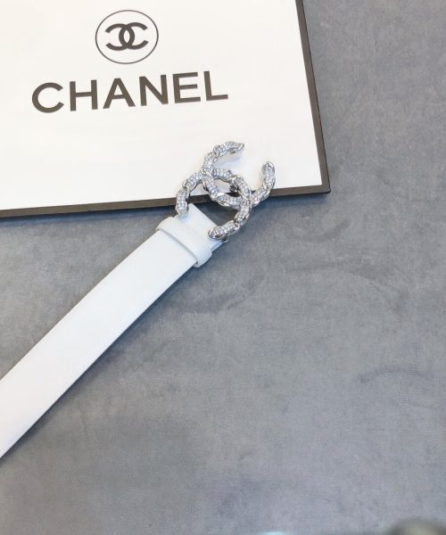 1:1 Replica Chanel Belt With Double C Buckle White Women Belt