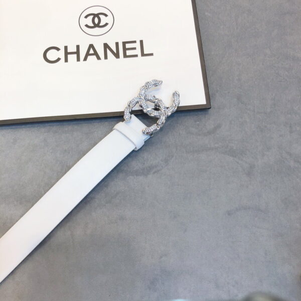 1:1 Replica Chanel Belt With Double C Buckle White Women Belt