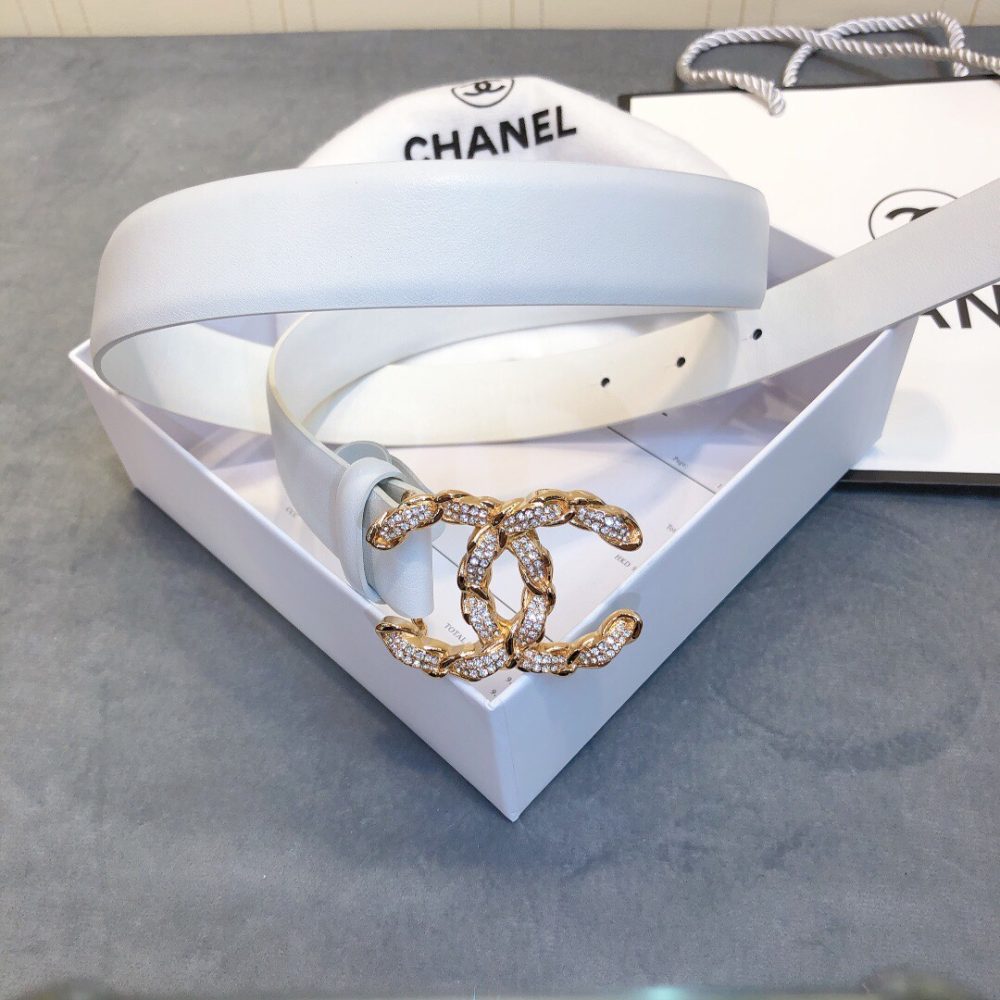 1:1 Replica Chanel Belt With Double C Buckle White Women Belt - Image 3