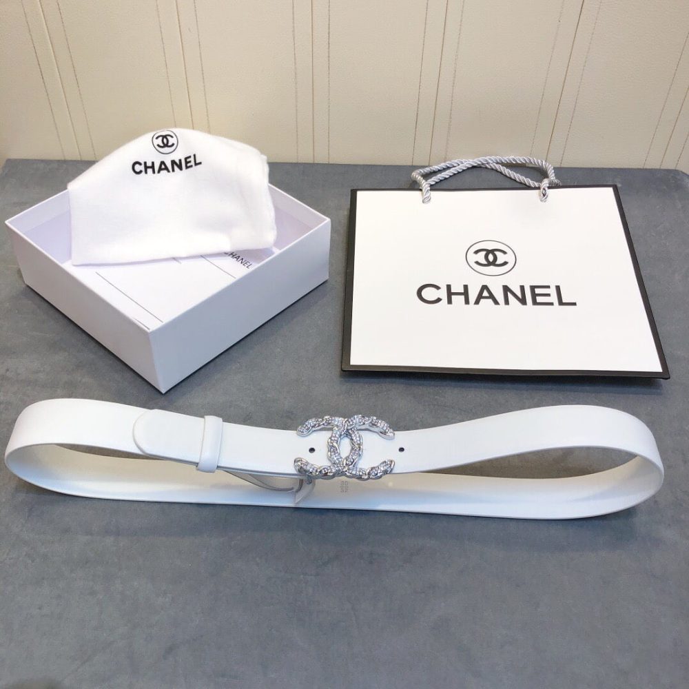 1:1 Replica Chanel Belt With Double C Buckle White Women Belt - Image 3