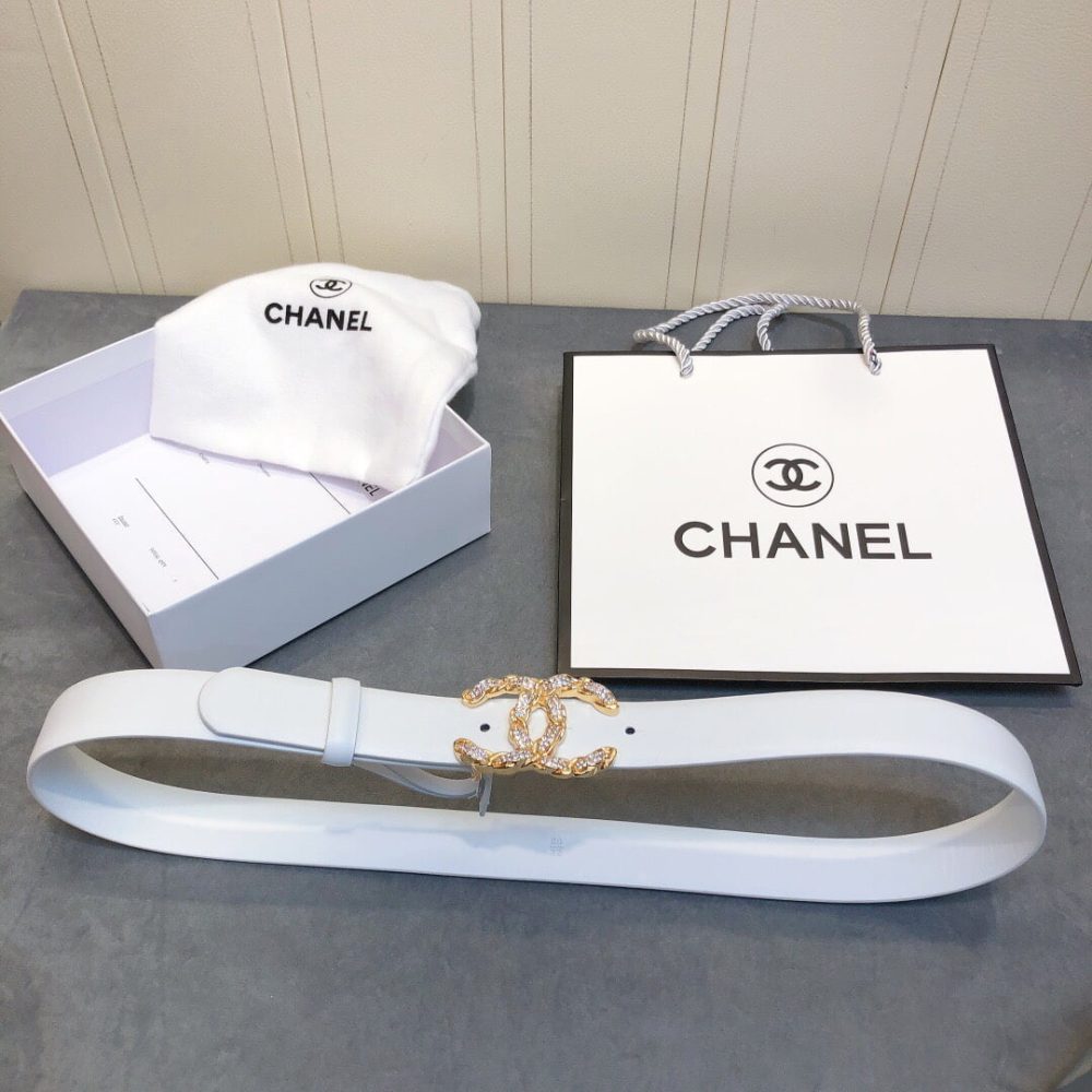 1:1 Replica Chanel Belt With Double C Buckle White Women Belt - Image 4