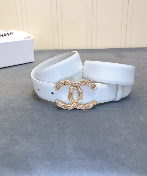 1:1 Replica Chanel Belt With Double C Buckle White Women Belt