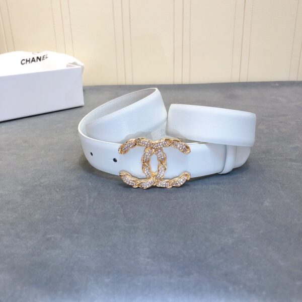 1:1 Replica Chanel Belt With Double C Buckle White Women Belt