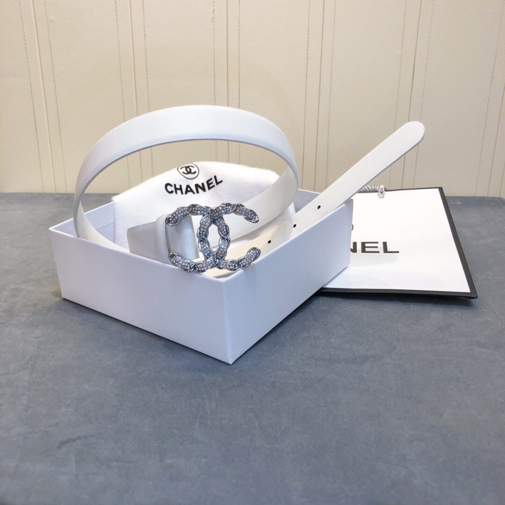 1:1 Replica Chanel Belt With Double C Buckle White Women Belt - Image 6