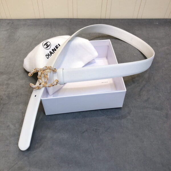 1:1 Replica Chanel Belt With Double C Buckle White Women Belt