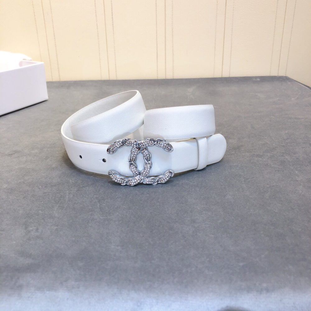 1:1 Replica Chanel Belt With Double C Buckle White Women Belt - Image 5