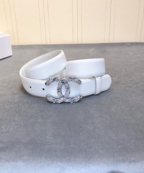 1:1 Replica Chanel Belt With Double C Buckle White Women Belt
