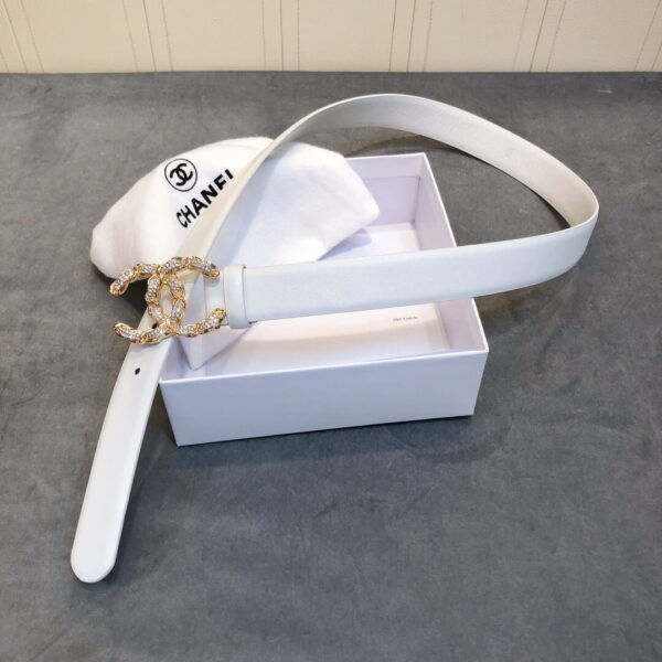 1:1 Replica Chanel Belt With Double C Buckle White Women Belt