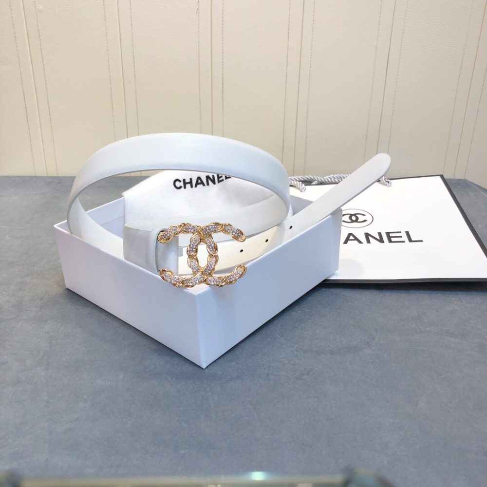 1:1 Replica Chanel Belt With Double C Buckle White Women Belt - Image 6
