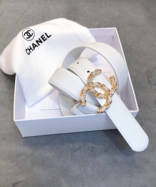 1:1 Replica Chanel Belt With Double C Buckle White Women Belt
