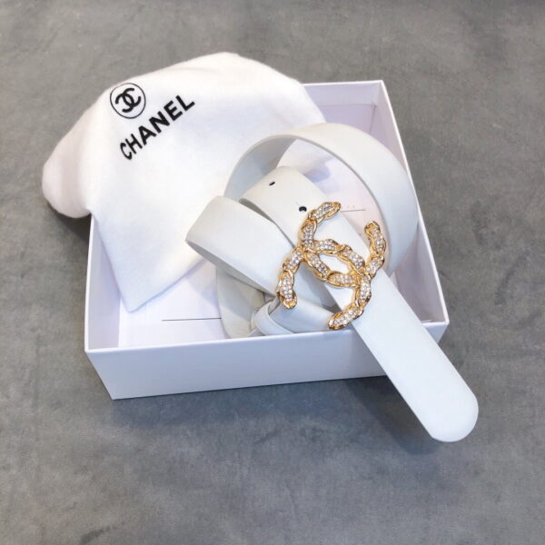 1:1 Replica Chanel Belt With Double C Buckle White Women Belt