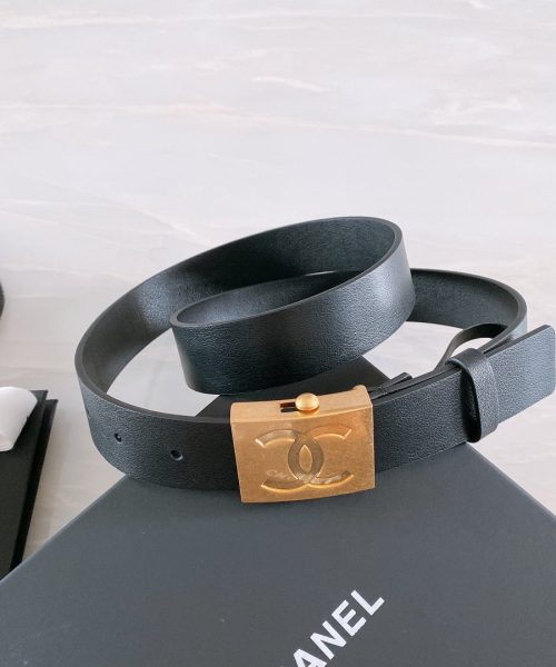 1:1 Replica Chanel Belt With Ribbon Buckle Black Women Belt