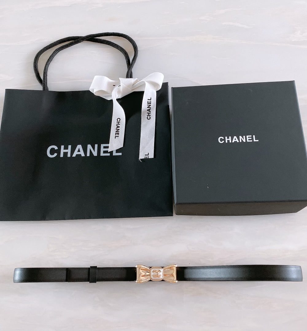 1:1 Replica Chanel Belt With Ribbon Buckle Black Women Belt
