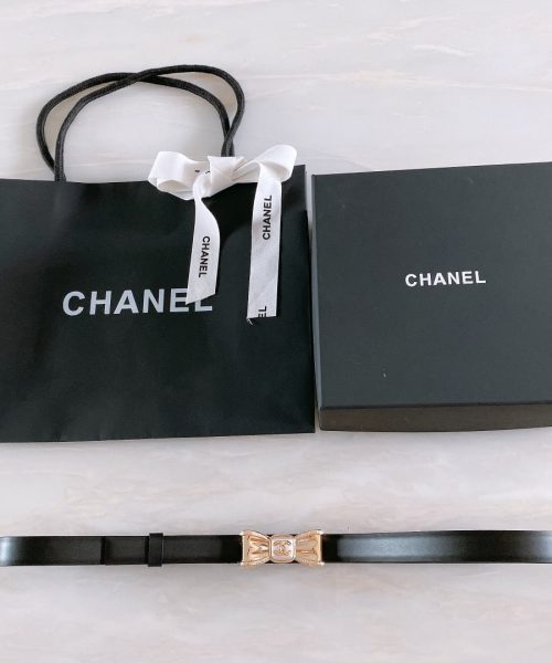 1:1 Replica Chanel Belt With Ribbon Buckle Black Women Belt