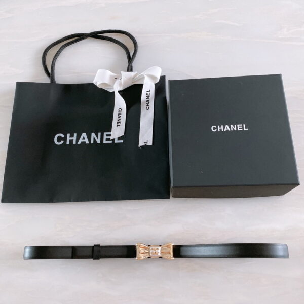 1:1 Replica Chanel Belt With Ribbon Buckle Black Women Belt