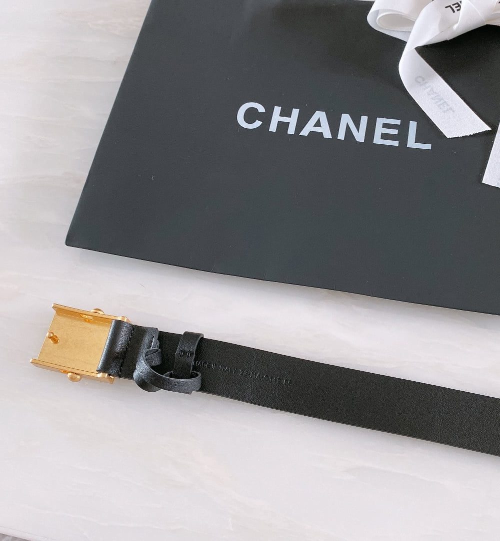 1:1 Replica Chanel Belt With Ribbon Buckle Black Women Belt