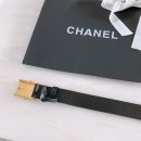 1:1 Replica Chanel Belt With Ribbon Buckle Black Women Belt