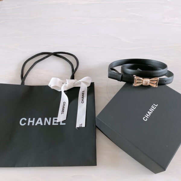 1:1 Replica Chanel Belt With Ribbon Buckle Black Women Belt