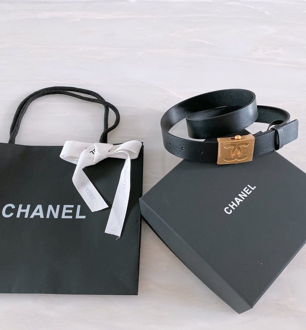 1:1 Replica Chanel Belt With Ribbon Buckle Black Women Belt