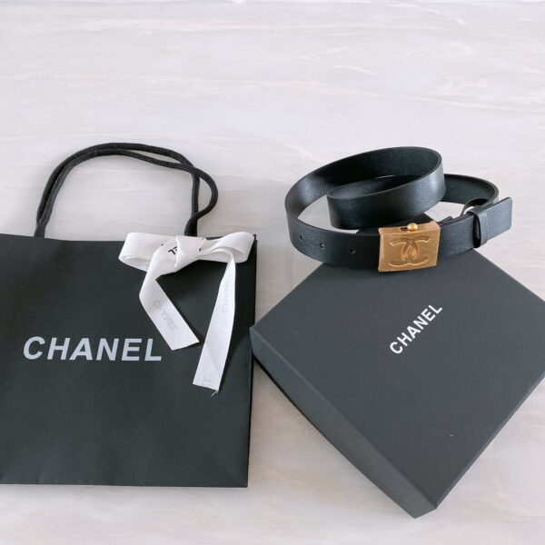 1:1 Replica Chanel Belt With Ribbon Buckle Black Women Belt
