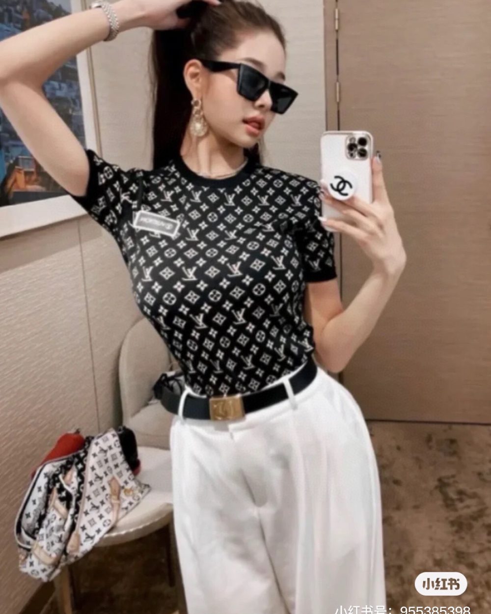 1:1 Replica Chanel Belt With Ribbon Buckle Black Women Belt