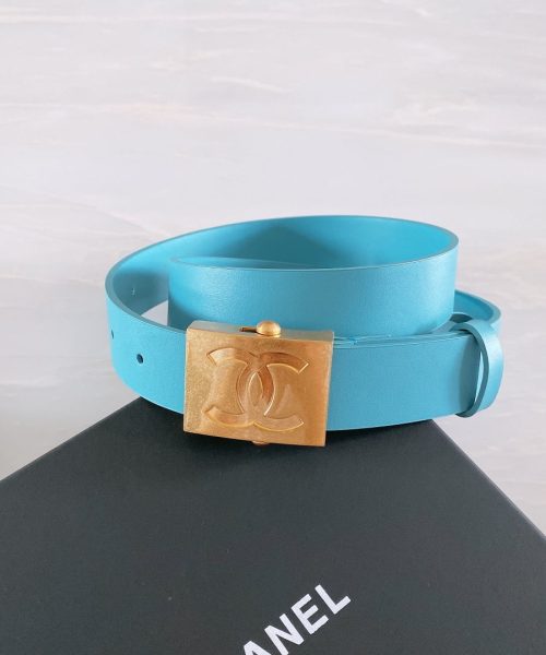1:1 Replica Chanel Belt With Ribbon Buckle Blue Women Belt