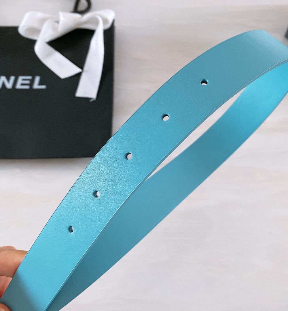 1:1 Replica Chanel Belt With Ribbon Buckle Blue Women Belt